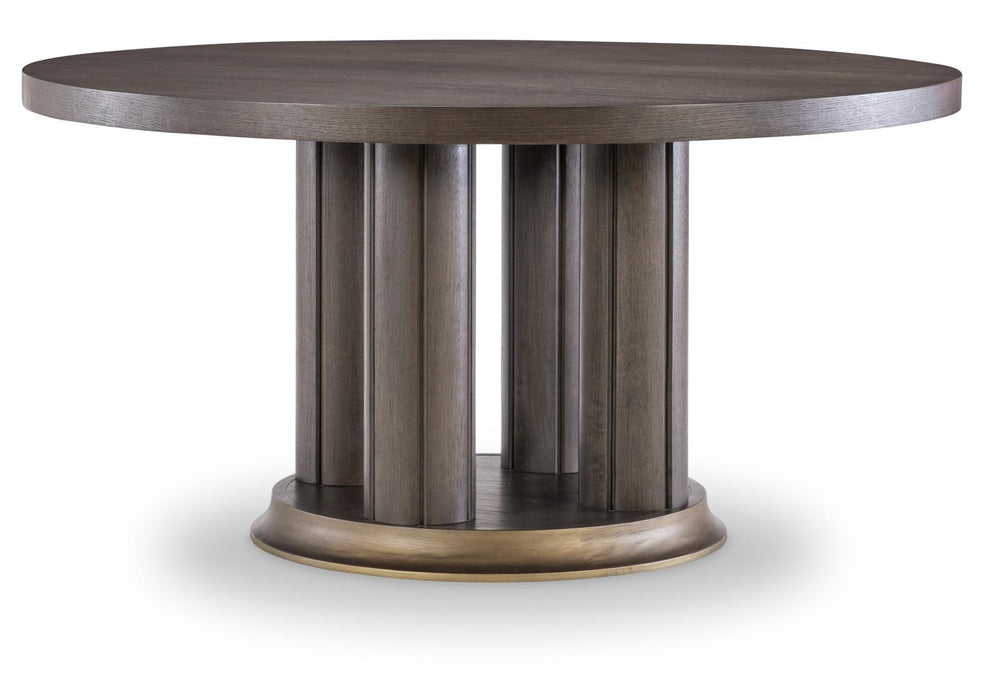 Lancia - Complete Round Dining Table - Charred Oak