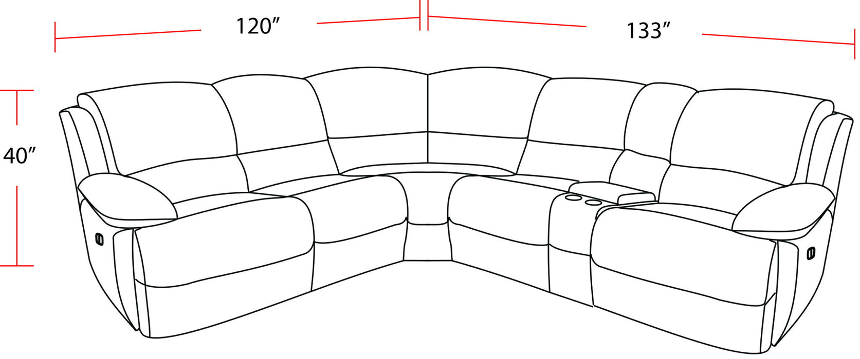 Gladiator - 6 Piece Modular Power Reclining Sectional