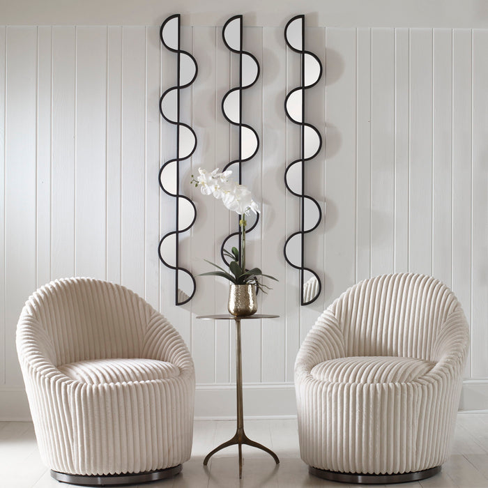 Wisp - Mirrored Iron Wall Decor (Set of 3) - Black