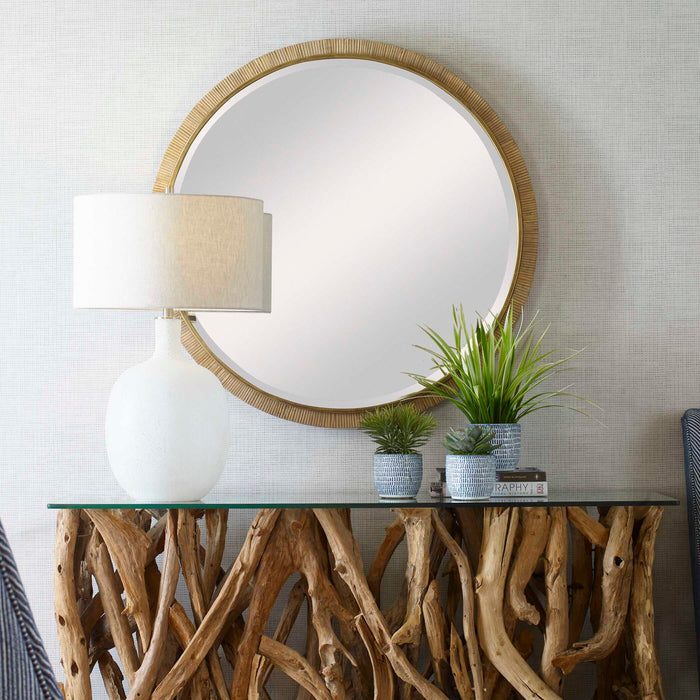 Paradise - Round Mirror - Gold