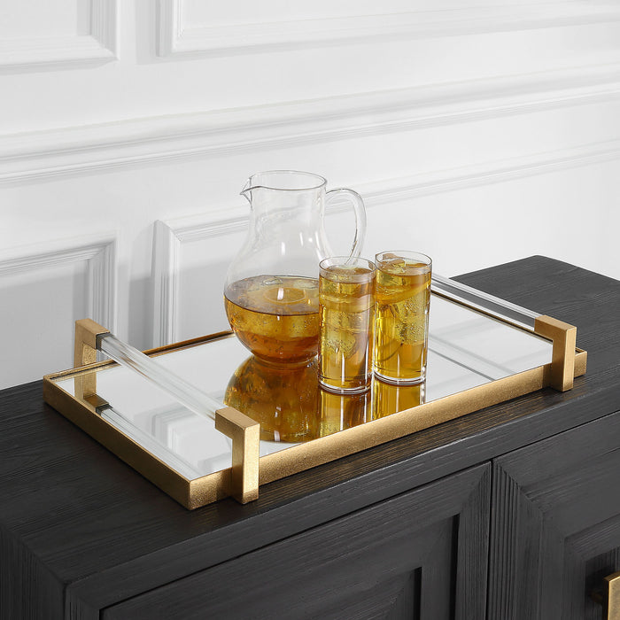 Deki - Mirrored Tray - Gold