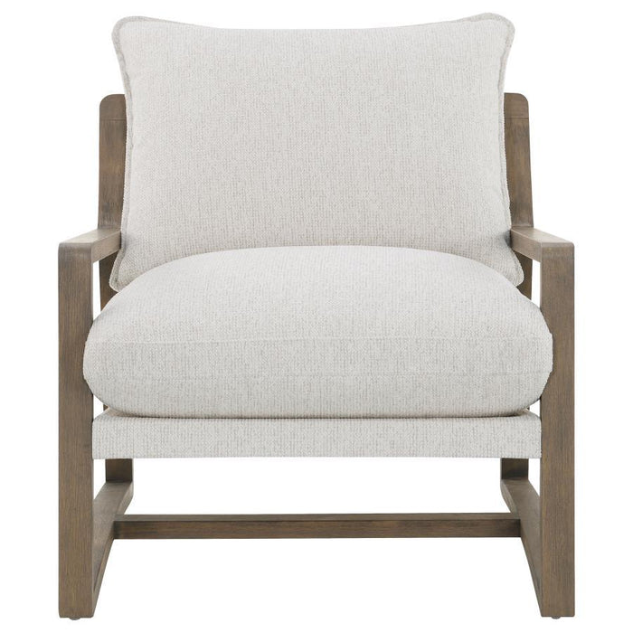 Geneva - Boucle Upholstered Wood Arm Accent Chair - Sand