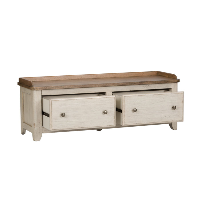 Farmhouse Reimagined - Storage Hall Bench - White