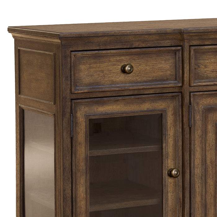 Revival Row - 3-Drawer Buffet with Cabinet Doors - Brown