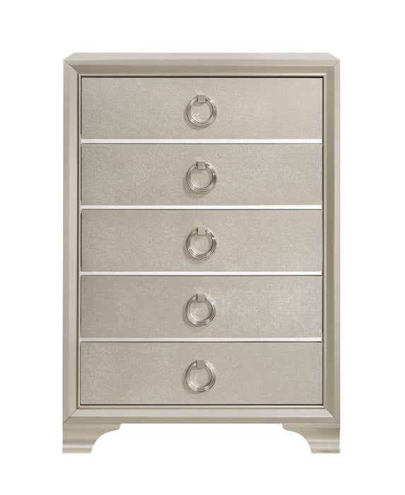 Salford - 5-Drawer Chest - Metallic Sterling