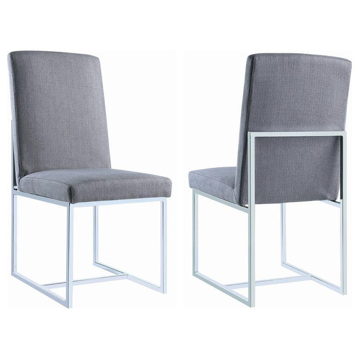 Mackinnon - Upholstered Side Chairs (Set of 2) - Gray And Chrome