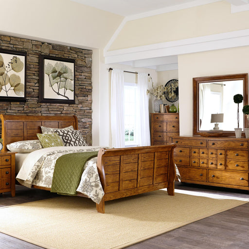 Grandpas Cabin King Sleigh Bed, Dresser & Mirror, Night Stand image