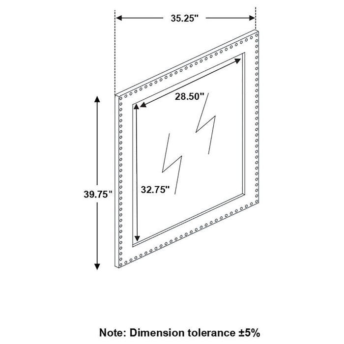 Melody - Rectangular Upholstered Dresser Mirror