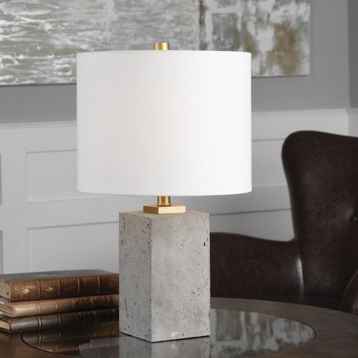 Drexel - Concrete Block Lamp - Gray