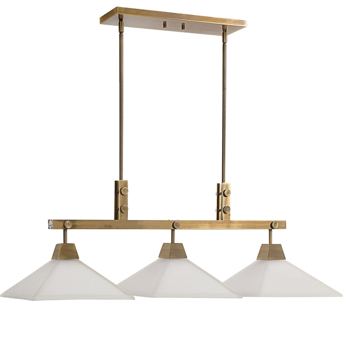 Brookdale - Industrial 3 Light Linear Chandelier - Gold