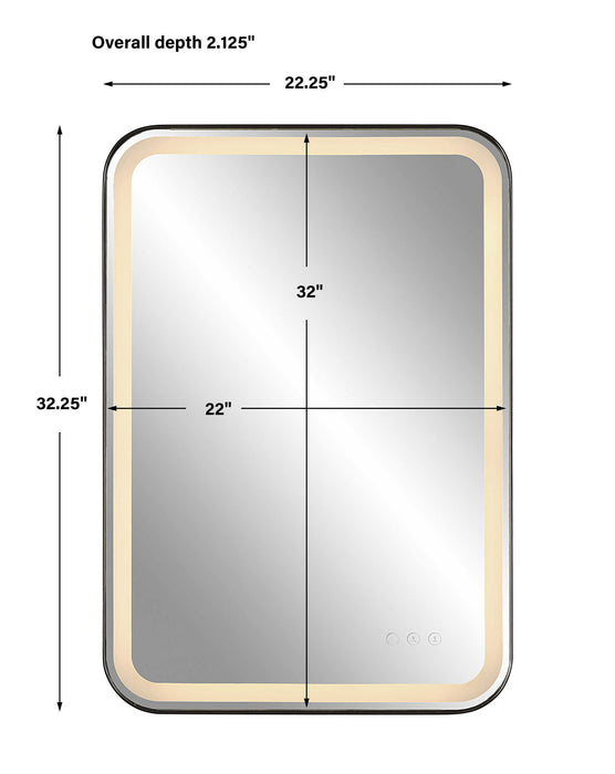 Crofton - Vanity Mirror - Black & Pearl Silver