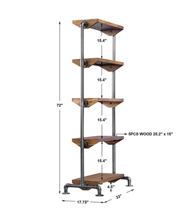Rhordyn - Industrial Etagere - Light Brown