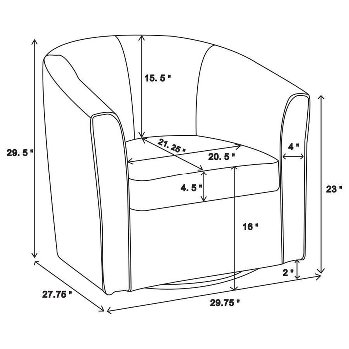 Turner - Upholstery Sloped Arm Accent Swivel Chair