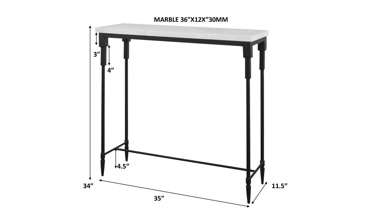 Bourges - Marble Console Table - White