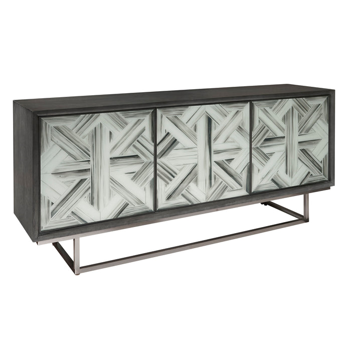 Pulaski Accents - Hand Painted 3 Door Credenza - Gray