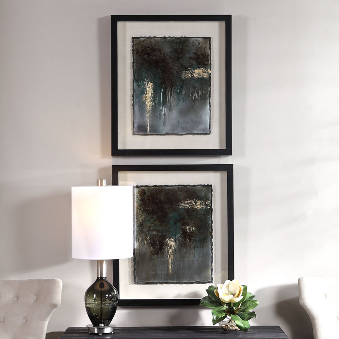 Rustic Patina - Framed Prints (Set of 2) - Black