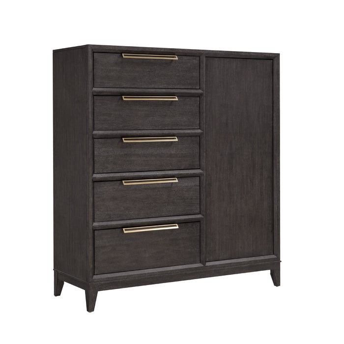 Quincy - 5-Drawer Door Chest - Black