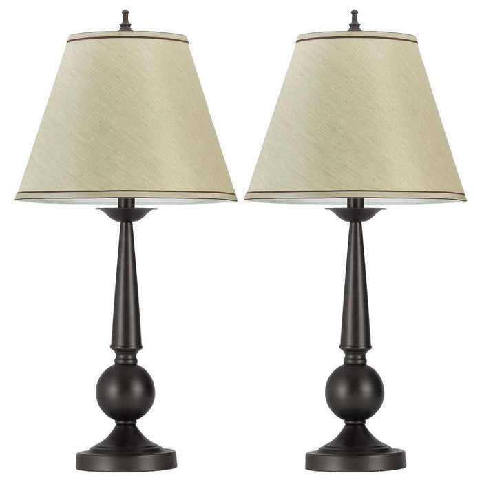 Ochanko - Cone Shade Table Lamps (Set of 2) - Bronze And Beige