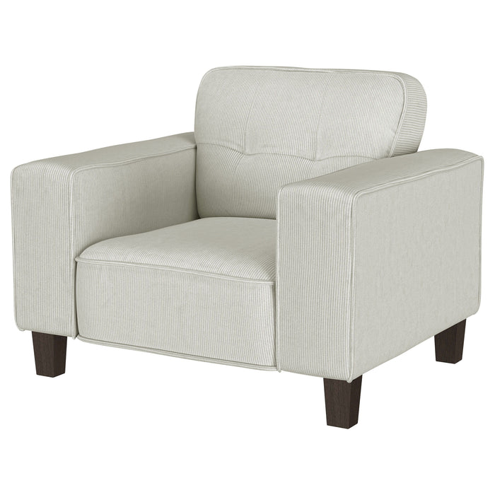 Deerhurst - Upholstered Track Arm Tufted Accent Chair - Greige