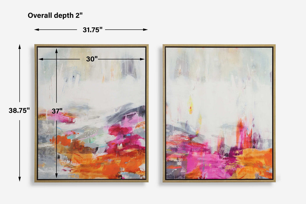 Color Theory - Framed Abstract Art (Set of 2) - Pink