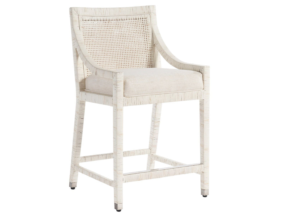 Weekender Coastal Living Home - Longboat Counter Chair - Pearl Silver