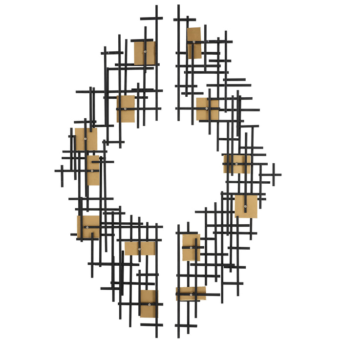 Reflection - Metal Grid Wall Decor (Set of 2) - Black