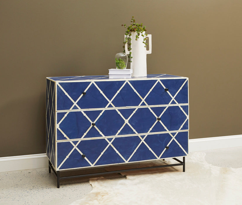 3-Drawer Accent Chest - Navy Blue