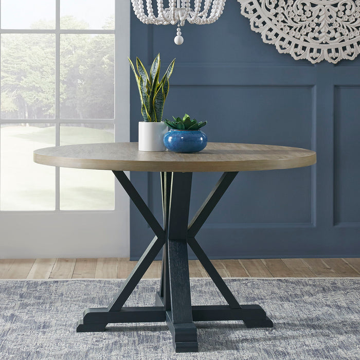 Lakeshore - 5 Piece Pedestal Table Set - Navy