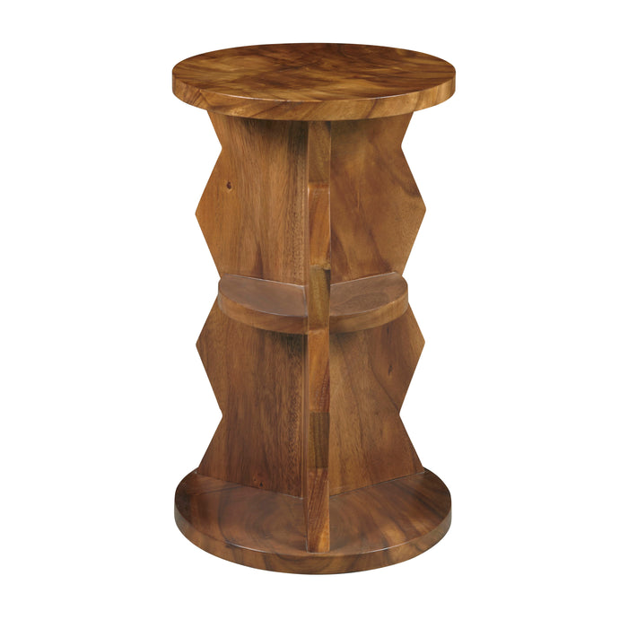 Rustic Round Spot Table - Brown