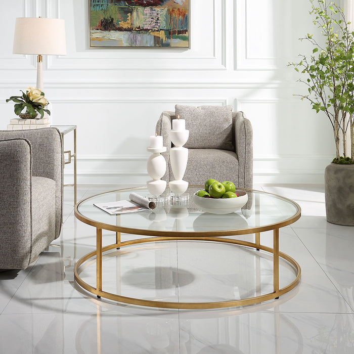 Radius - Modern Circular Coffee Table - Gold