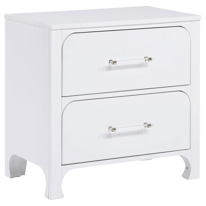 Anastasia - 2-Drawer Nightstand Bedside Table - Pearl White