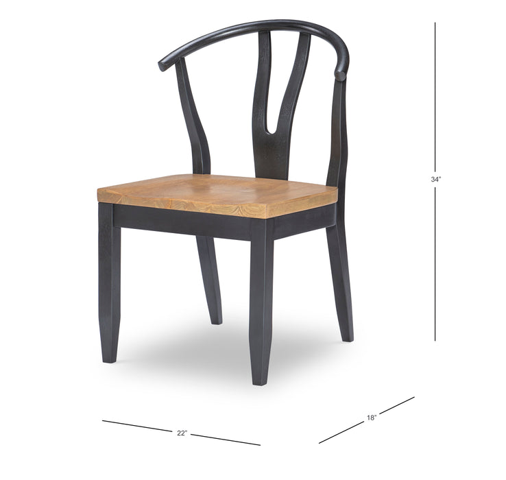 Franklin - Side Chair (Set of 2) Wishbone Back With Wood Seat - Black