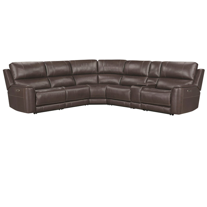 Easton - 6 Piece Zero Gravity Power Reclining Sectional With Power Adjustable Headrests - Steamboat Brown