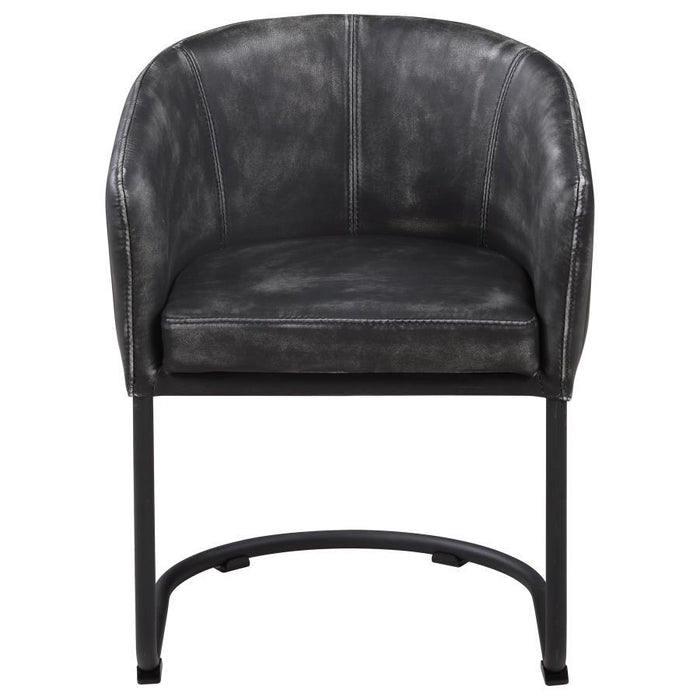 Banner - Upholstered Dining Chair - Anthracite And Matte Black