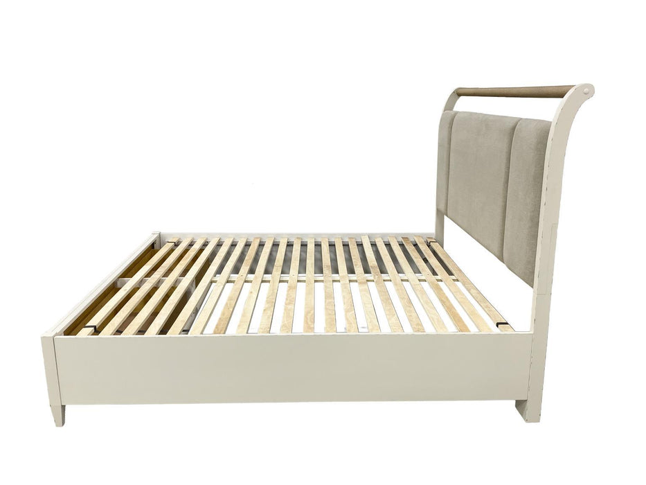 Reflections - Complete Upholstered Sleigh Bed With Storage Footboard