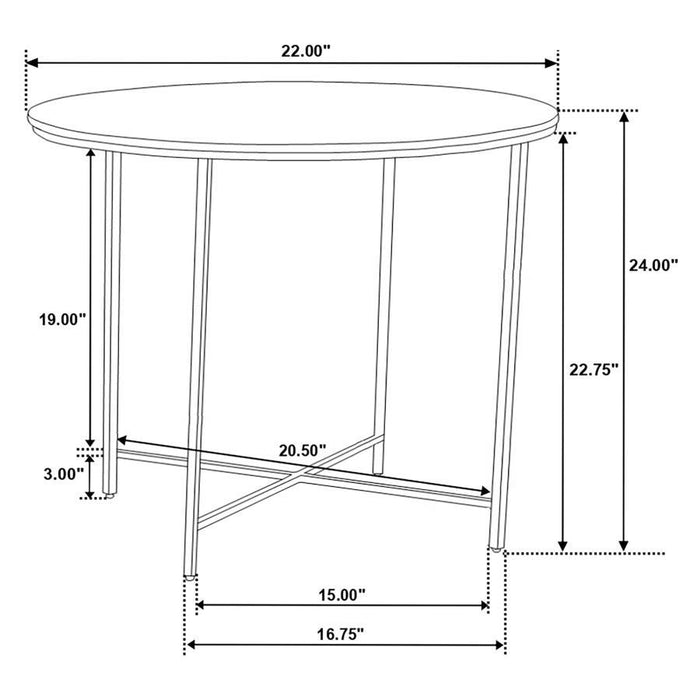 Ellison - Round Marble Top Side End Table - White And Gold