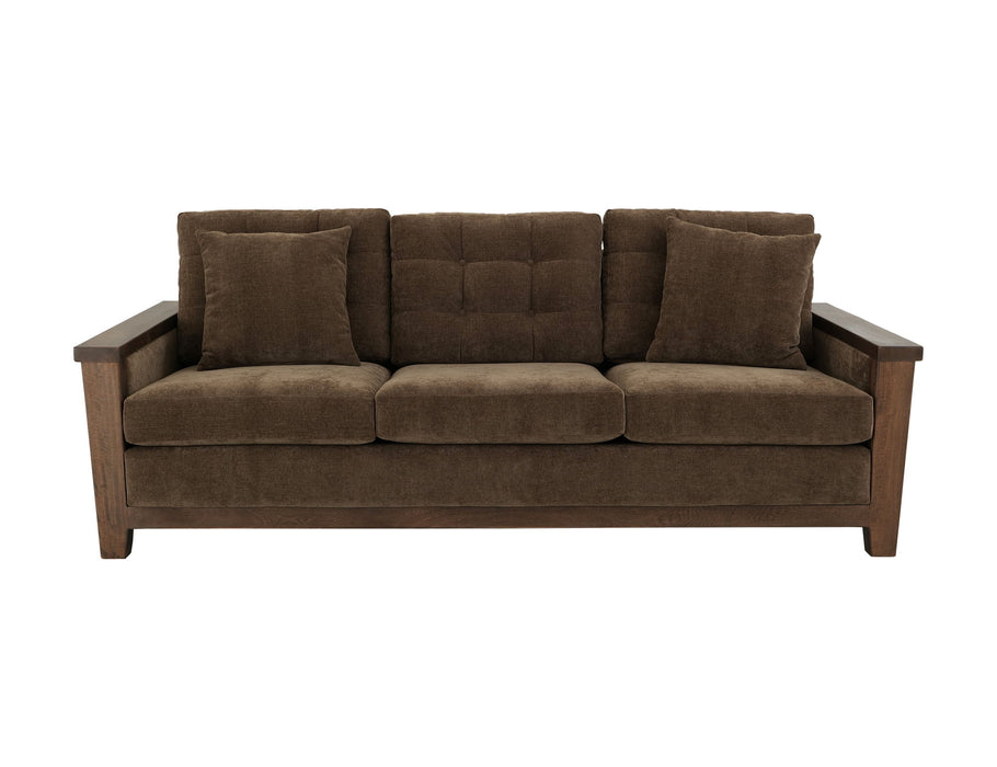 Walnut - Upholstered Sofa - Deep Forest Brown
