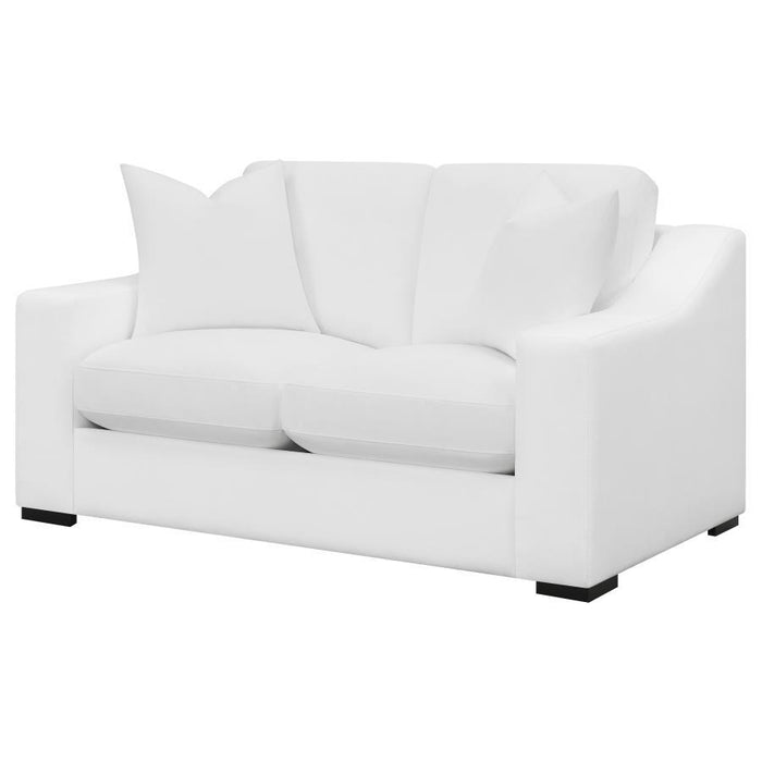 Ashlyn - Upholstered Sloped Arm Loveseat - White