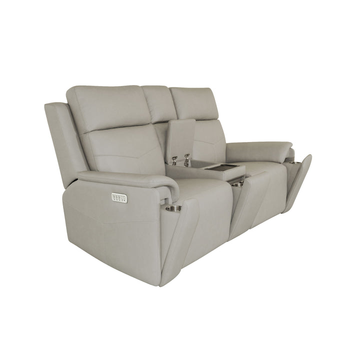 Vernon - Power Reclining Loveseat With Console, Power Headrests, Lumbar, Heat & Massage