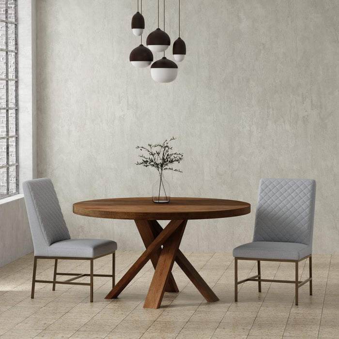Crossings - Round Dining Table With 4 Upholstered Chairs