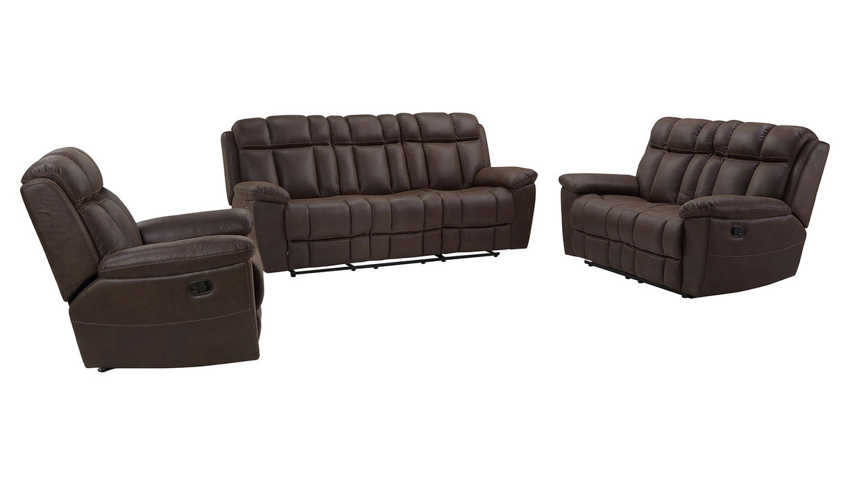 Goliath - Manual Reclining Sofa Loveseat And Recliner - Arizona Brown