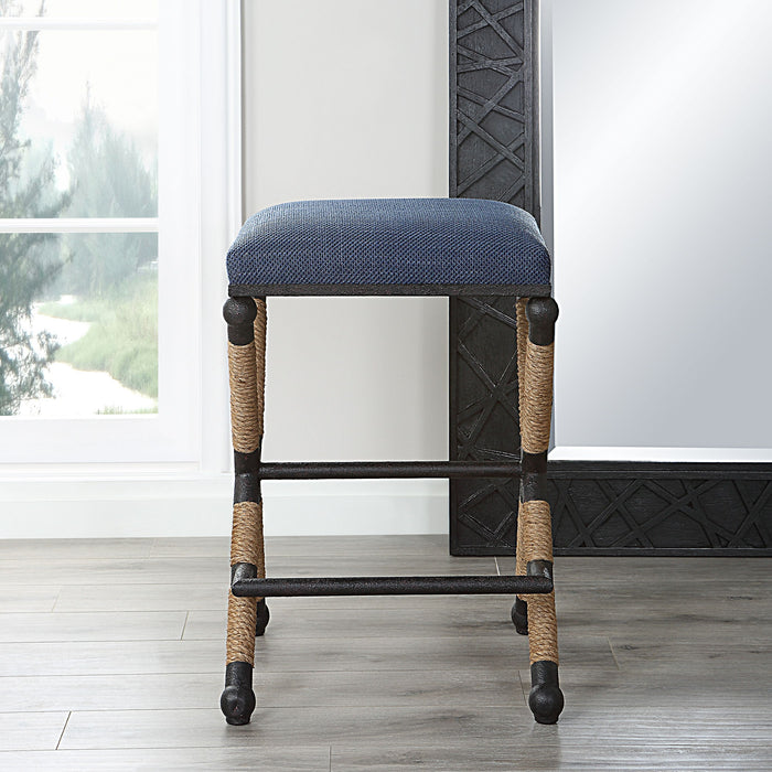 Firth - Rustic Counter Stool - Navy