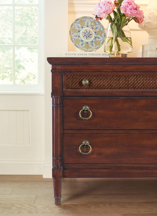 Charleston - Three-Drawer Metal Nightstand - Dark Brown