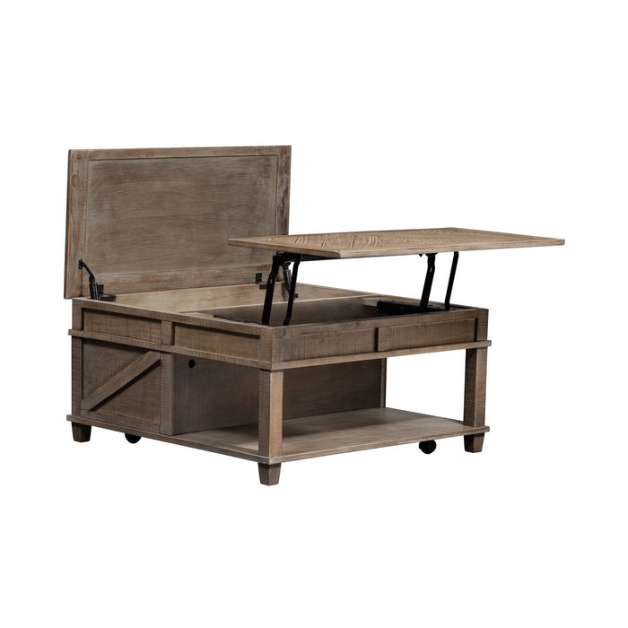 Parkland Falls - 3 Piece Table Set (1 Lift Top Cocktail Table 2 End Tables) - Weathered Taupe