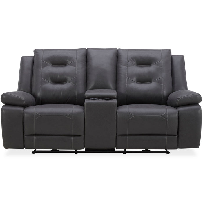 Caldwell - Power Console Loveseat - Tahoe Charcoal