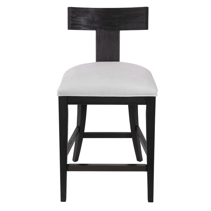 Idris - Modern Wood Counter Stool - Black & White