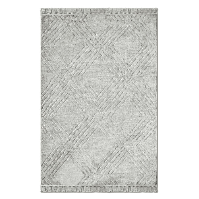 Aledo - Geometric 9 X 12 Rug - Pearl Silver