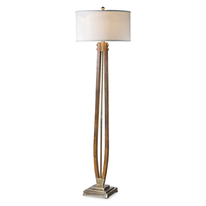 Boydton - Burnished Wood Floor Lamp - Gold