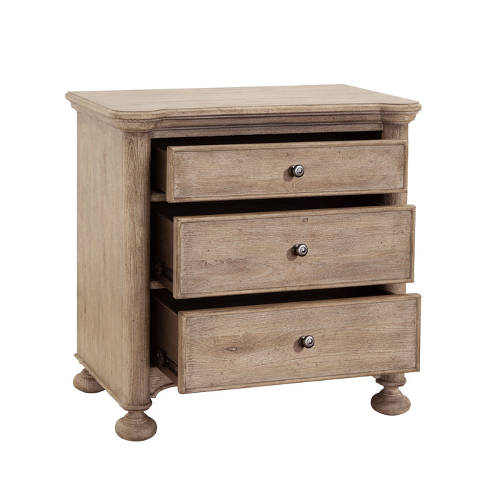 Higgins Street - 3-Drawer Nightstand with USB-C ports - Brown