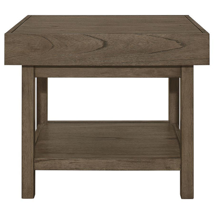 Owen - Rectangle End Table With Shelf - Brown